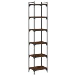 Bibliothèque 6 niveaux chêne marron 40x30x188cm bois ingénierie – Image 4