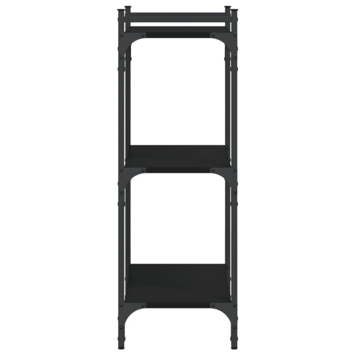 Bibliothèque à 3 niveaux noir 60x30x86 cm bois d'ingénierie – Image 3