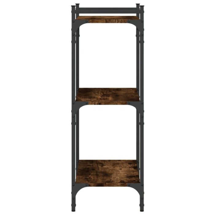 Bibliothèque 3 niveaux chêne fumé 60x30x86 cm bois d'ingénierie – Image 3