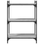 Bibliothèque 3 niveaux sonoma gris 60x30x86cm bois d'ingénierie – Image 2