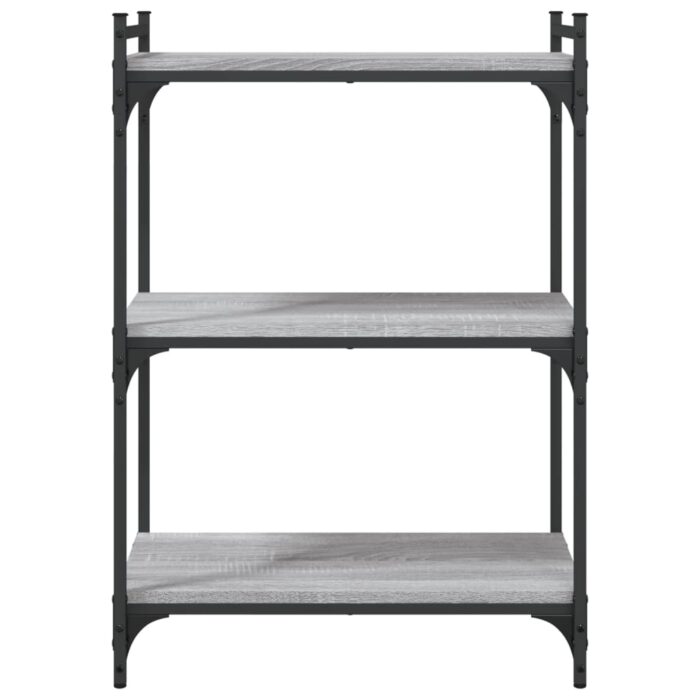 Bibliothèque 3 niveaux sonoma gris 60x30x86cm bois d'ingénierie – Image 2