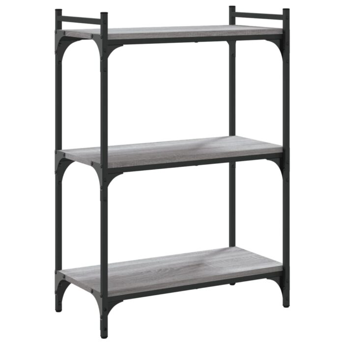 Bibliothèque 3 niveaux sonoma gris 60x30x86cm bois d'ingénierie – Image 4