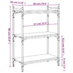 Bibliothèque 3 niveaux sonoma gris 60x30x86cm bois d'ingénierie – Image 7