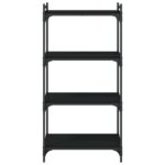 Bibliothèque à 4 niveaux noir 60x30x120 cm bois d'ingénierie – Image 2