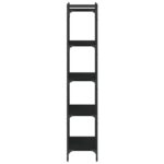 Bibliothèque à 5 niveaux noir 60x30x154 cm bois d'ingénierie – Image 3