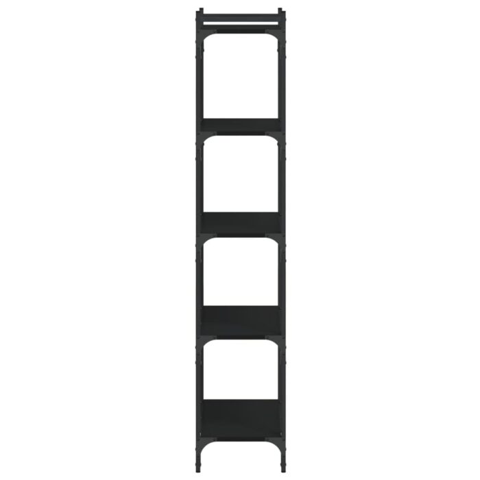 Bibliothèque à 5 niveaux noir 60x30x154 cm bois d'ingénierie – Image 3