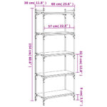 Bibliothèque à 5 niveaux chêne sonoma 60x30x154 cm – Image 7