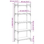 Bibliothèque à 5 niveaux sonoma gris 60x30x154 cm – Image 7