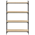 Bibliothèque à 4 niveaux chêne sonoma 80x30x120 cm – Image 2