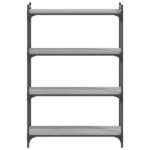 Bibliothèque à 4 niveaux sonoma gris 80x30x120 cm – Image 2