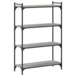 Bibliothèque à 4 niveaux sonoma gris 80x30x120 cm – Image 4