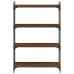 Bibliothèque 4 niveaux chêne marron 80x30x120cm bois ingénierie – Image 2