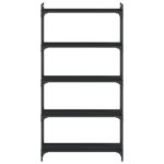 Bibliothèque 5 niveaux noir 80x30x154 cm bois d'ingénierie – Image 2