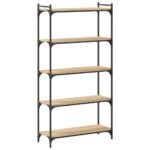 Bibliothèque à 5 niveaux chêne sonoma 80x30x154 cm – Image 4