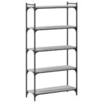 Bibliothèque à 5 niveaux sonoma gris 80x30x154 cm – Image 4