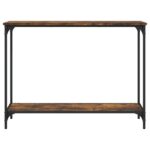 Table console chêne fumé 101x30,5x75 cm bois d'ingénierie – Image 2