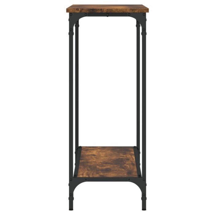 Table console chêne fumé 101x30,5x75 cm bois d'ingénierie – Image 3