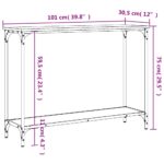 Table console chêne marron 101x30,5x75 cm bois d'ingénierie – Image 7