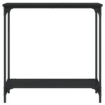 Table console noir 75x30,5x75 cm bois d'ingénierie – Image 2