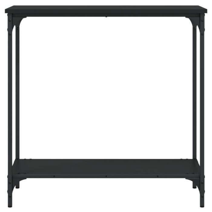 Table console noir 75x30,5x75 cm bois d'ingénierie – Image 2