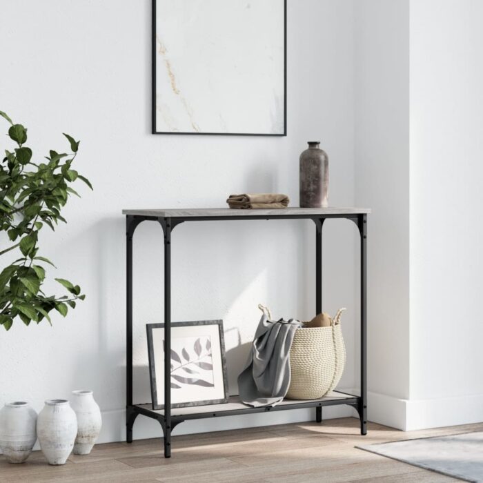 Table console sonoma gris 75x30,5x75 cm bois d'ingénierie – Image 1