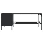 Table basse avec support noir 100x51x40 cm bois d'ingénierie – Image 2