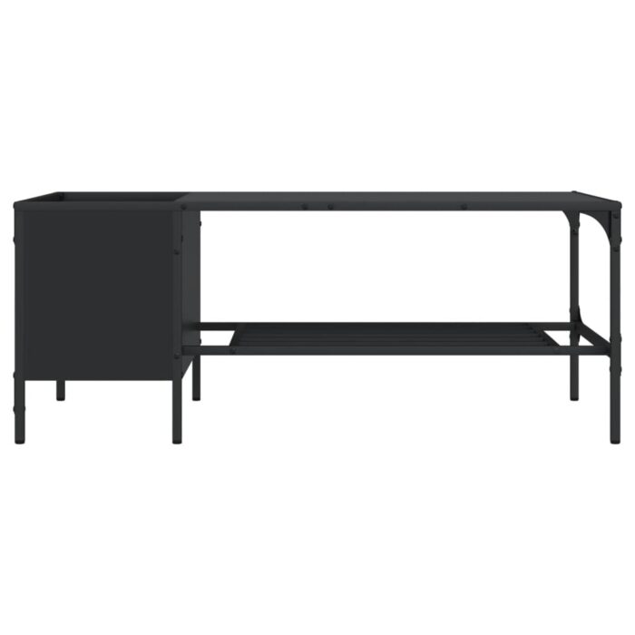 Table basse avec support noir 100x51x40 cm bois d'ingénierie – Image 2