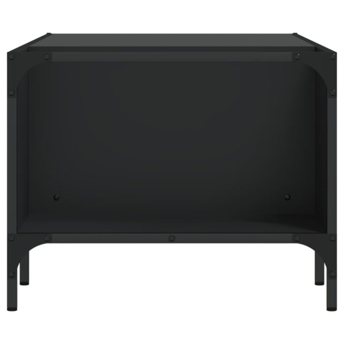 Table basse avec support noir 100x51x40 cm bois d'ingénierie – Image 3