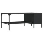 Table basse avec support noir 100x51x40 cm bois d'ingénierie – Image 4