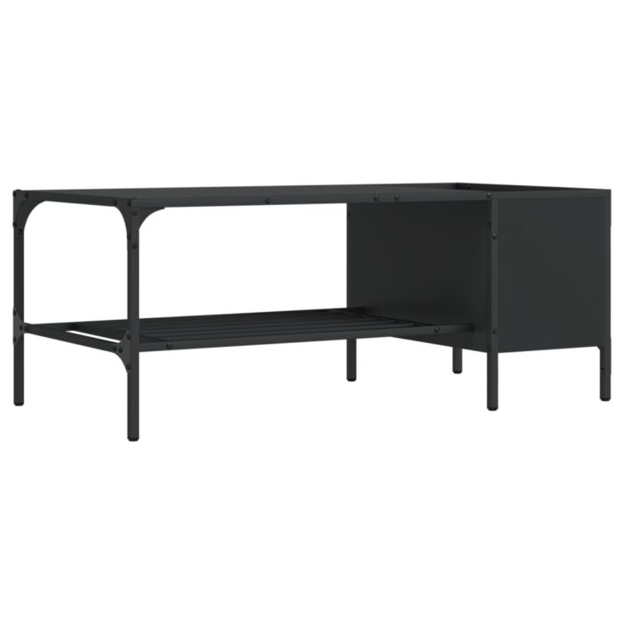 Table basse avec support noir 100x51x40 cm bois d'ingénierie – Image 4