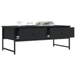 Table basse noir 101x49x39,5 cm bois d'ingénierie – Image 2