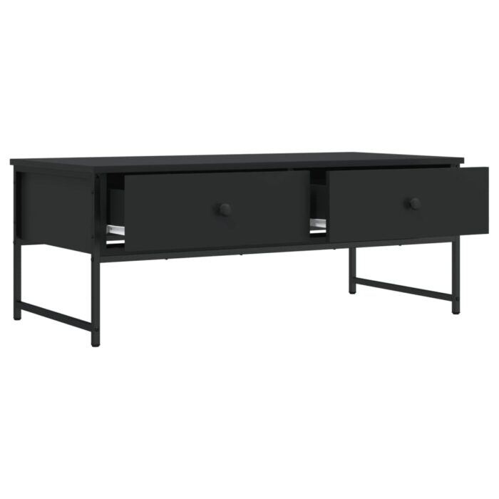 Table basse noir 101x49x39,5 cm bois d'ingénierie – Image 3