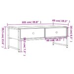 Table basse noir 101x49x39,5 cm bois d'ingénierie – Image 9