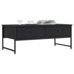 Table basse noir 101x49x39,5 cm bois d'ingénierie