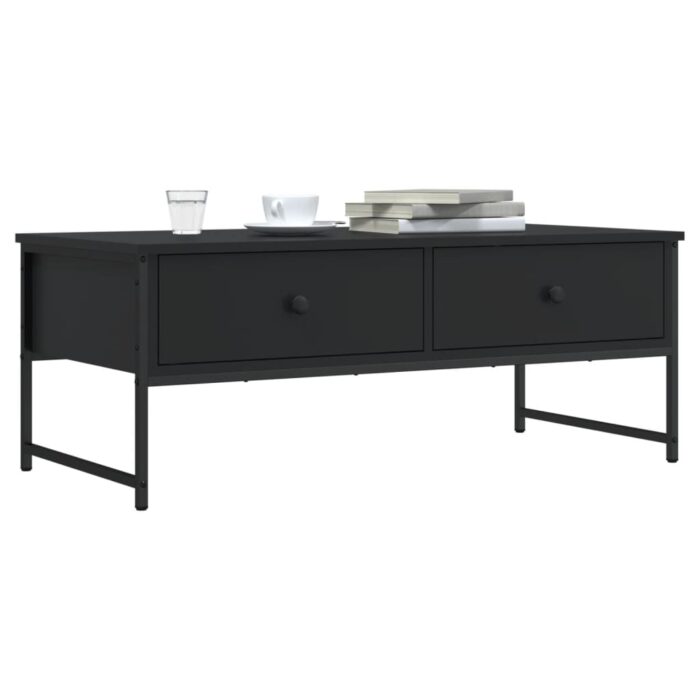 Table basse noir 101x49x39,5 cm bois d'ingénierie – Image 1