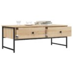 Table basse chêne sonoma 101x49x39,5 cm bois d'ingénierie – Image 2