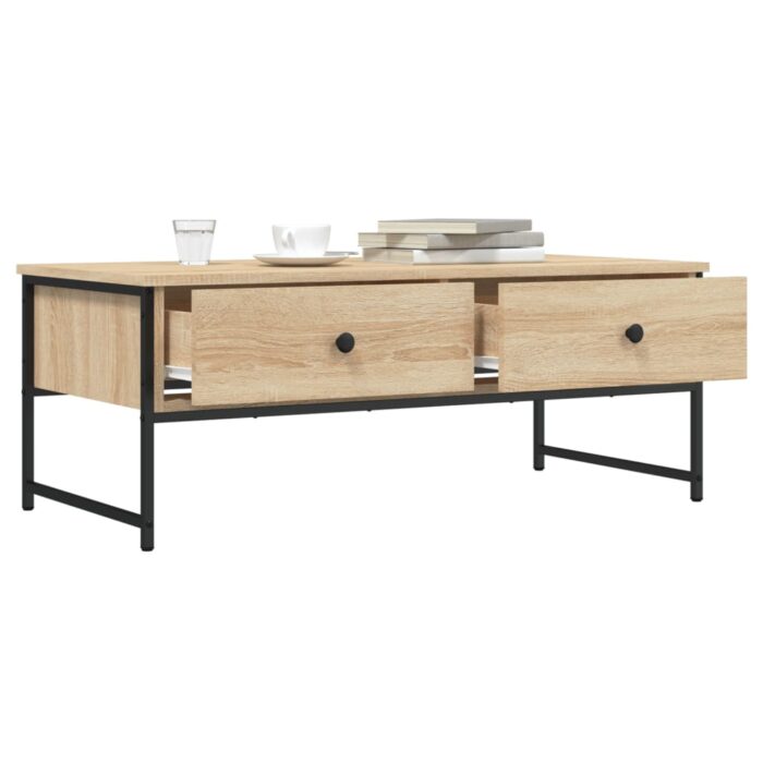 Table basse chêne sonoma 101x49x39,5 cm bois d'ingénierie – Image 2