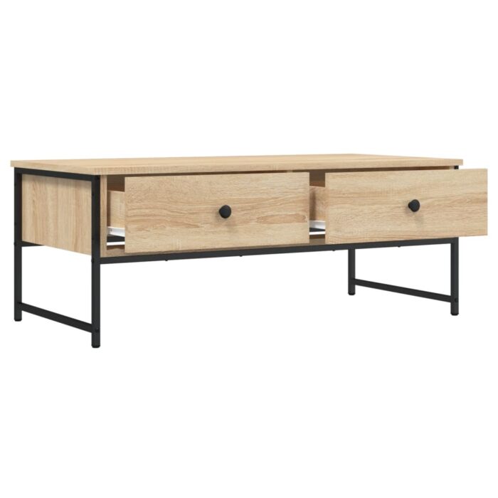 Table basse chêne sonoma 101x49x39,5 cm bois d'ingénierie – Image 3