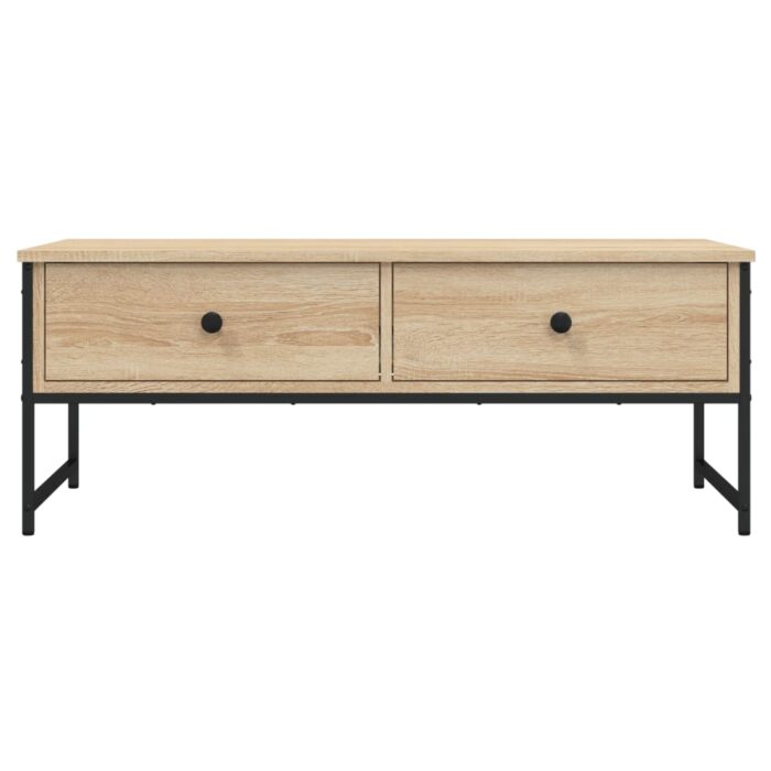 Table basse chêne sonoma 101x49x39,5 cm bois d'ingénierie – Image 4