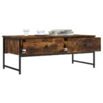 Table basse chêne fumé 101x49x39,5 cm bois d'ingénierie – Image 2