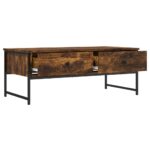 Table basse chêne fumé 101x49x39,5 cm bois d'ingénierie – Image 3