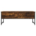 Table basse chêne fumé 101x49x39,5 cm bois d'ingénierie – Image 4