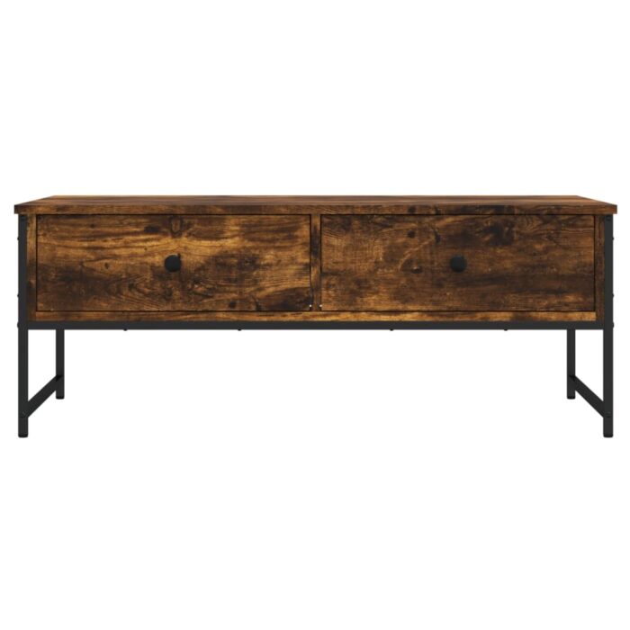 Table basse chêne fumé 101x49x39,5 cm bois d'ingénierie – Image 4