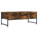 Table basse chêne fumé 101x49x39,5 cm bois d'ingénierie – Image 6