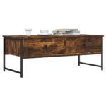 Table basse chêne fumé 101x49x39,5 cm bois d'ingénierie