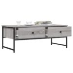 Table basse sonoma gris 101x49x39,5 cm bois d'ingénierie – Image 2
