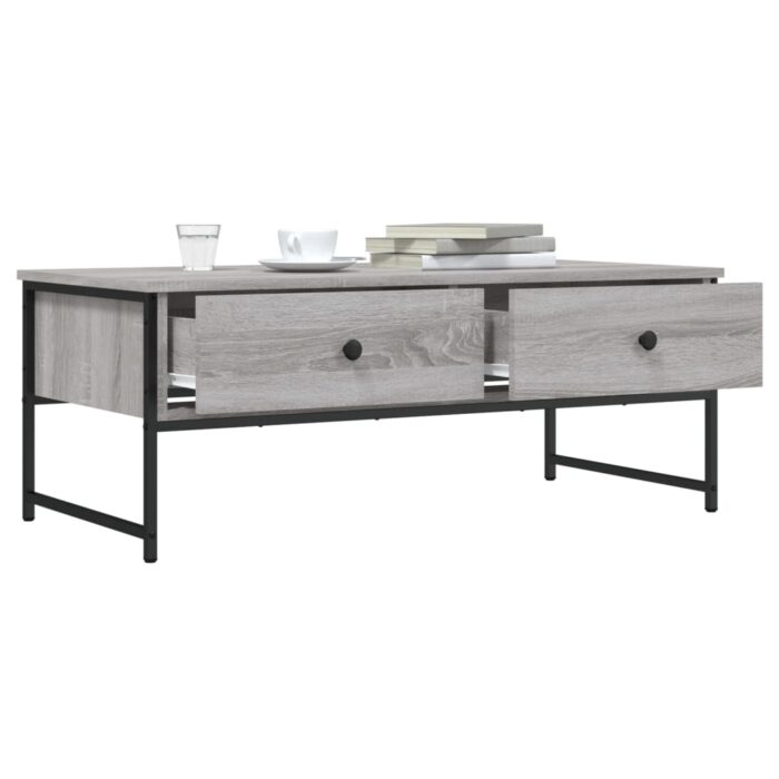 Table basse sonoma gris 101x49x39,5 cm bois d'ingénierie – Image 2