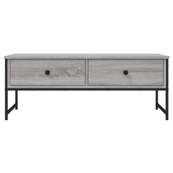 Table basse sonoma gris 101x49x39,5 cm bois d'ingénierie – Image 4