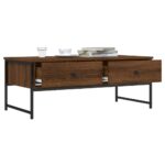 Table basse chêne marron 101x49x39,5 cm bois d'ingénierie – Image 2