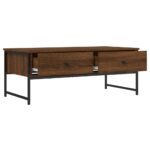 Table basse chêne marron 101x49x39,5 cm bois d'ingénierie – Image 3